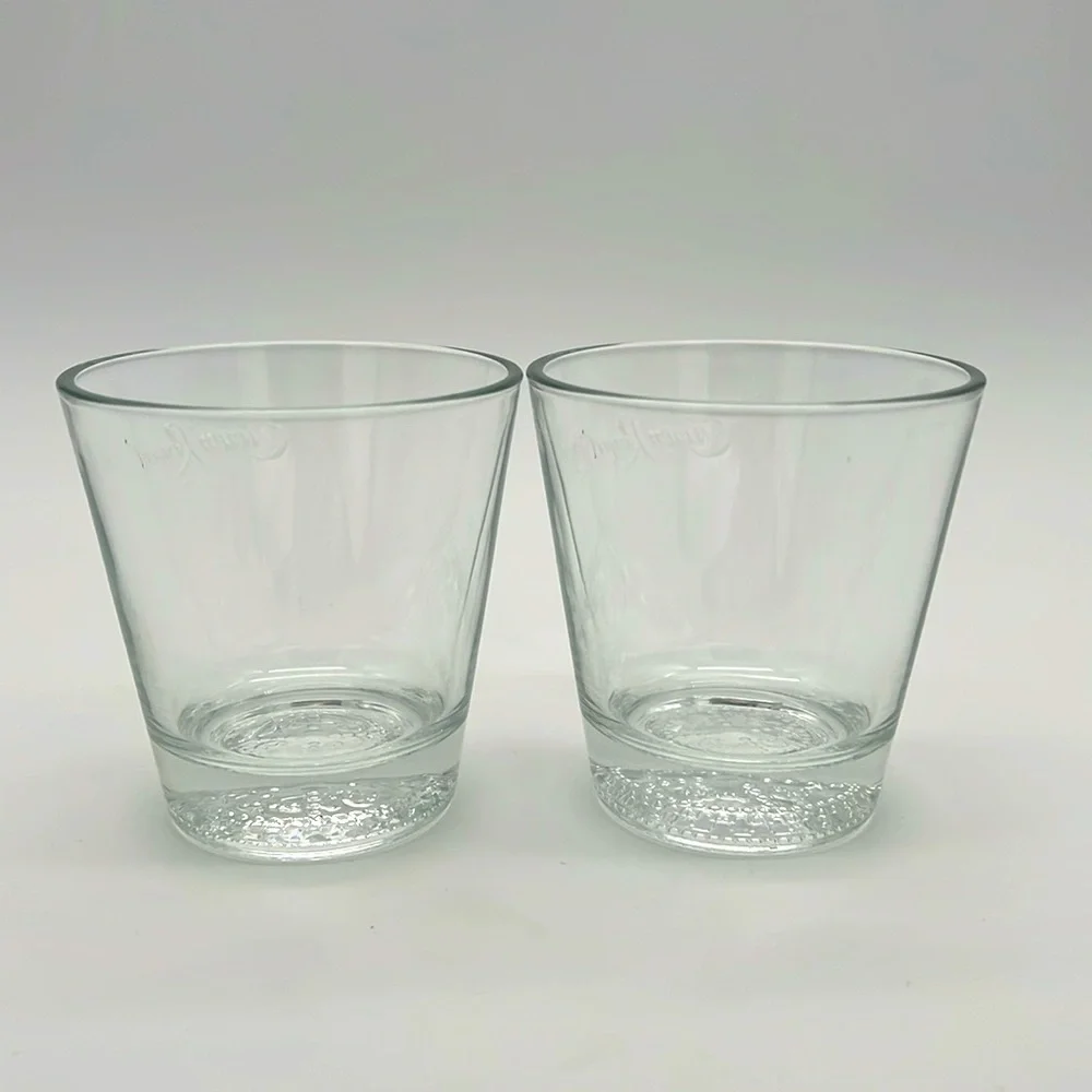 Crown Royal Canadian Whiskey Embossed Rocks Tumbler Bar Glasses (Set of 2)